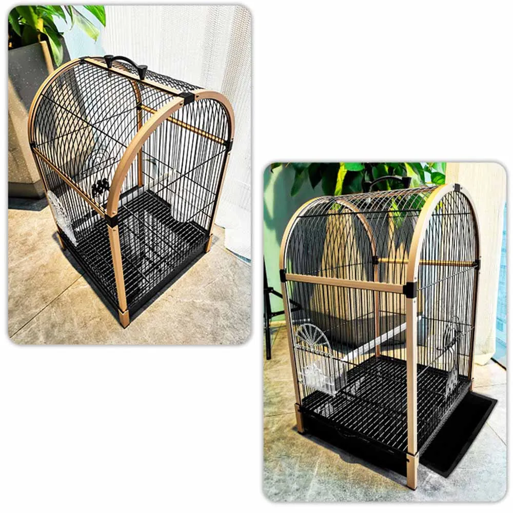 Aluminium alloy bird cage in black gold colour(3)