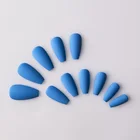 Nail Nail A Nail Design Nail OEM Sticker Stick On Romantic Design Press On Coffin Shape Nail Blue