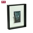 Photo Frame For Hot Selling 20*30CM MDF 1.8mm Glass Black Floating Photo Frame For Wall Decoration 201P1540FLT2030-BK