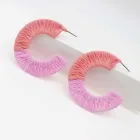 Fashion Shape Earrings Wholesale Fashion Big C Shape Earrings Statement Raffia Jewelry Earrings