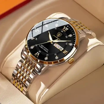 POEDAGAR 836 Men Watch Luxury Business Quartz Men's Wristwatch Waterproof Luminous Date Week Steel Strap Top Clock Man Watches