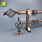 Curtain ZELUAN High Quality Steel Double Curtain Pipe Accessories Pvc Package Curtain Rods For Wholesale