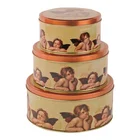 Tins Box Cake Tin Tin Round Tin Boxes Metal Round Christmas Gift Tins Box Cake Cookie Biscuit Tin Can 3 Set