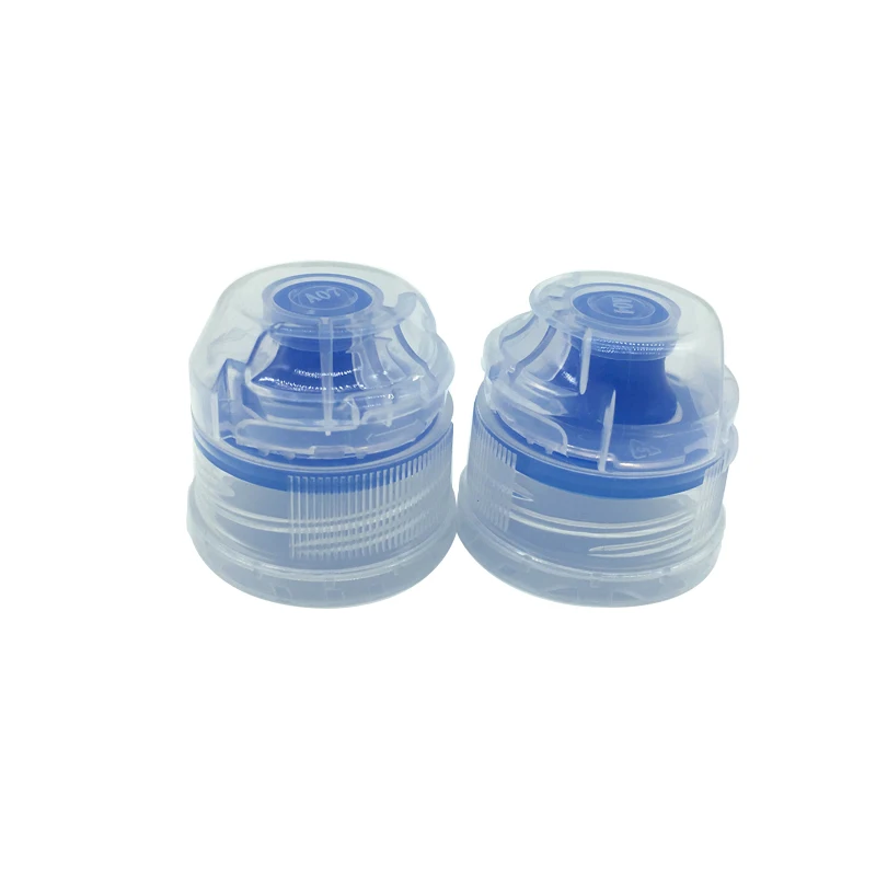 product 28mm screw on plastic pp blue flip top cap with silicone value for drink bottles-33