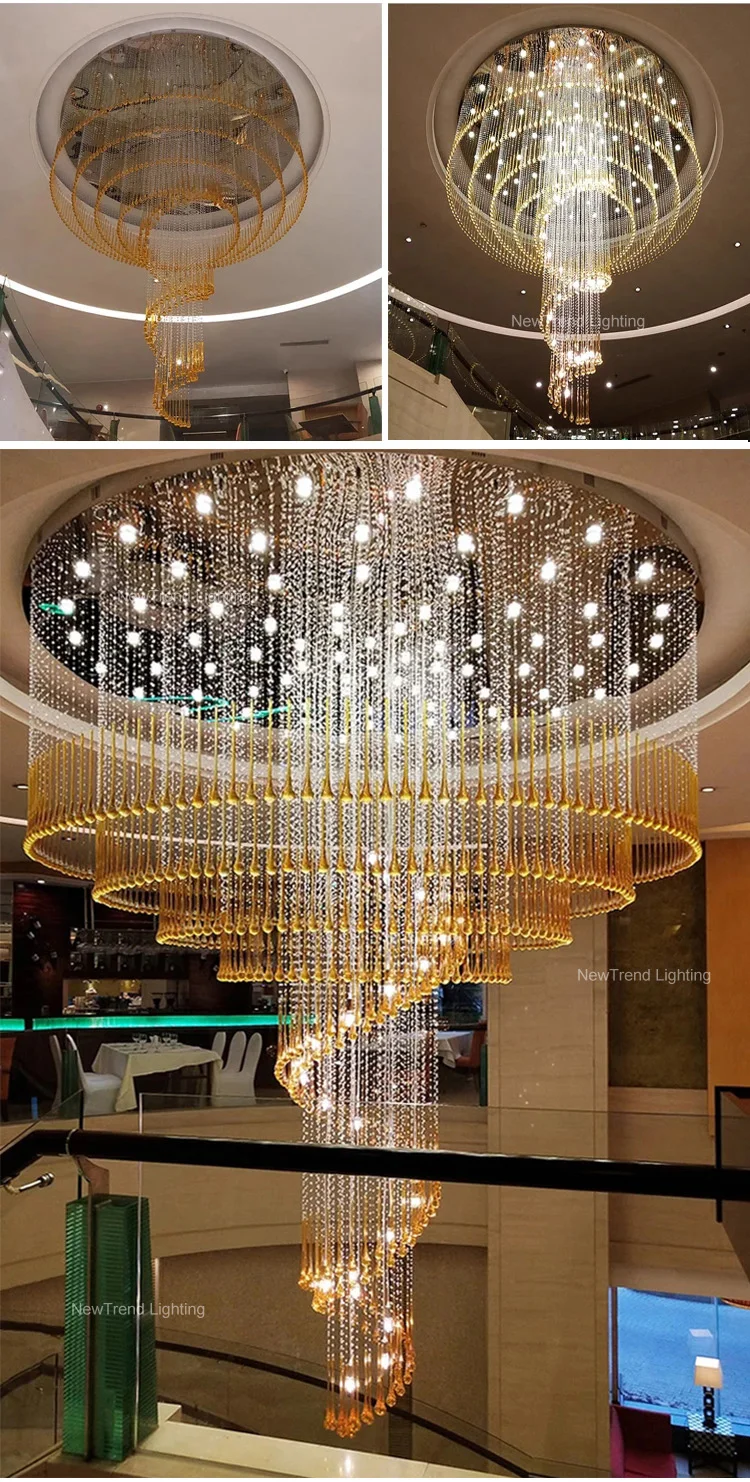 CPL-343 Luxury Style Indoor Decoration Lighting Hotel Villa Hall Staircase Led Chandelier details