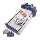 Bag 3 In 1 Grey Multifunction Travel Mommy Tote Diaper Baby Bag With Changing Station