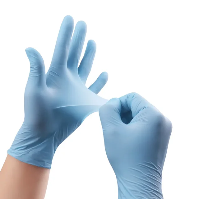 New type textured examination 4 mil nitrile gloves powder free food grade black disposable nitrile gloves powder free