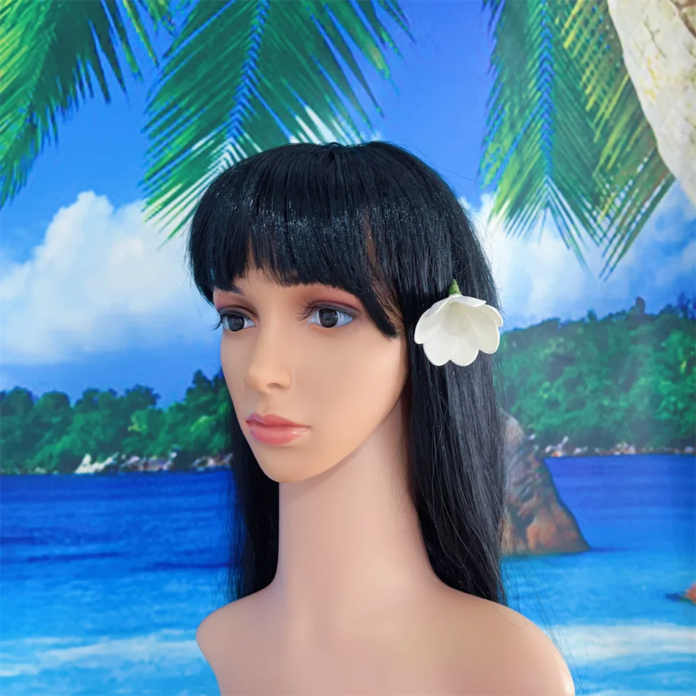 Small 4.5CM White EVA Foam Artificial Hawaii Island Tahiti Head Flower Ear Pick Stylish Party Accessory