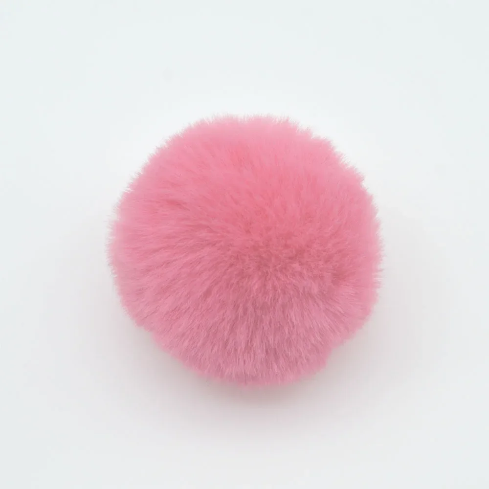 Pompon In Pelliccia Sintetica Rosa - 6 Pezzi 6.8cm Per Craft E Accessori - Foto 4