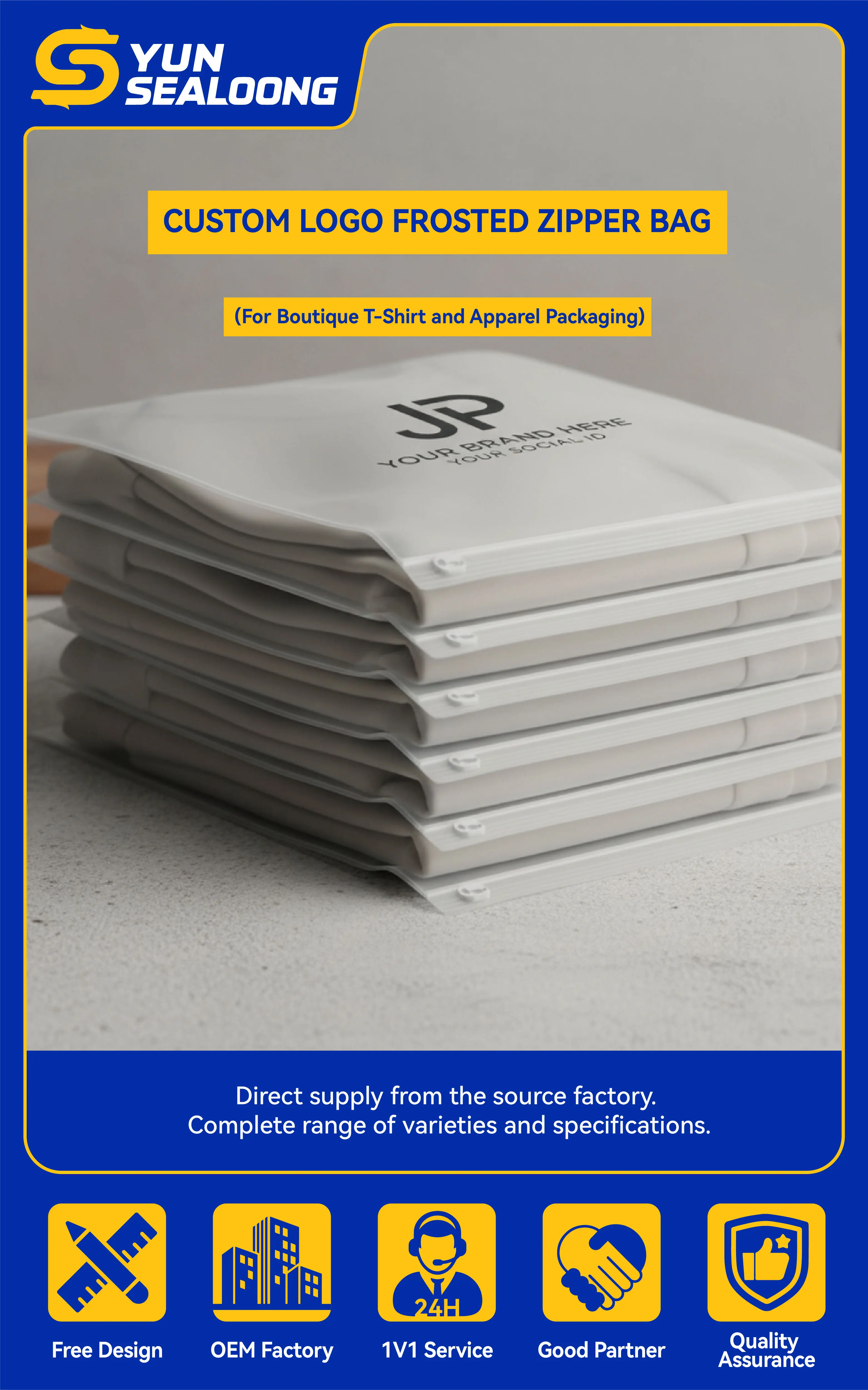 Custom Printed PVC Frosted Slider Pouch Reusable Gravure Printing for Clothing and Travel Packaging