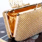 Clutch Noble Temperament Luxury Evening Rhinestone Crystal Clutch Golden Silver Evening Bag Bling Purse