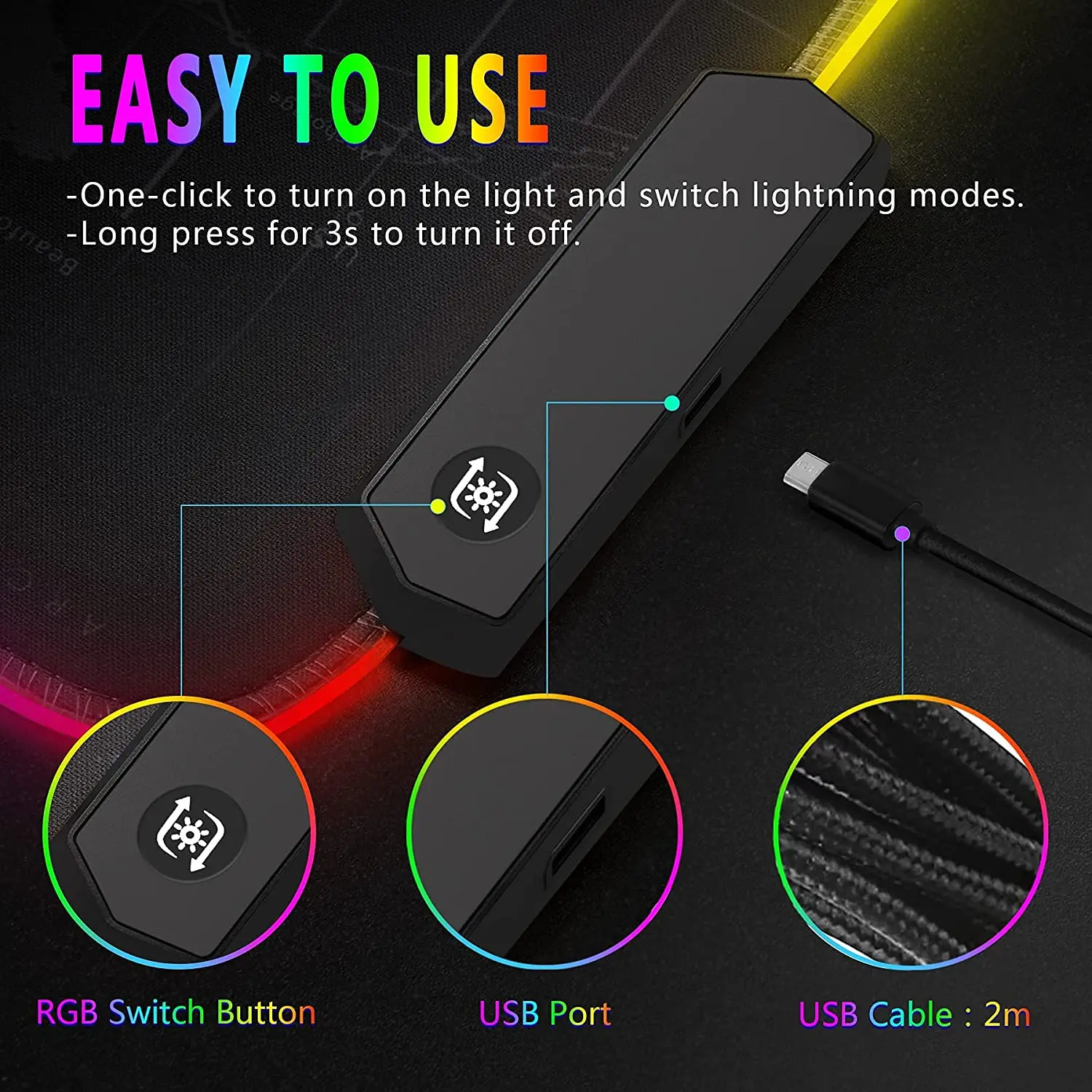 Durable XXL Fabric Surface Non Slip Extended Custom Design World Map LED RGB Gaming Mouse Pad