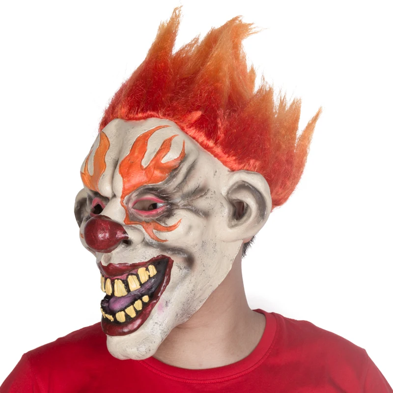 Scary Evil Fire Orange Hair Laughing Out Loud Clown Latex Mask Halloween -  Buy Latex Head Mask,Halloween Cosplay Party Mask,Loud Clown Latex Mask  Halloween Product on 