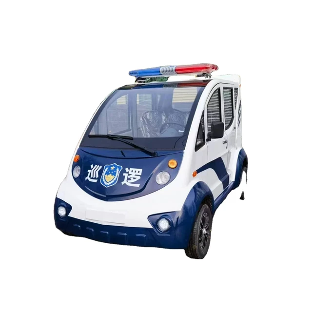 Two-row 5-seat fully enclosed patrol car with 60v100A lead-acid battery