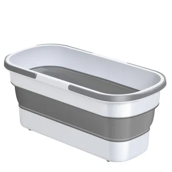 Portable folding bucket rectangular large capacity mop pool silica gel car wash bucket household hand bucket