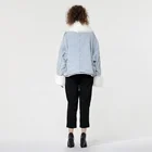 Coat Trendy Warm Fleece Jean Jacket Outwear Coat Thick Women Contrast Sherpa Denim Jacket