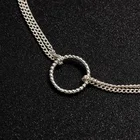 Bracelet Ring Trendy Golden Silvery Jewelry Gold Plated Silver Plated Circle Chain Bracelet With Ring