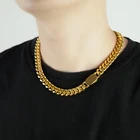 Necklace Wholesale Mens Hiphop Stainless Steel Cuban Chain Jewelry Gold Plated Hip Hop Cuban Link Chain Necklace