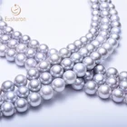 Strand Freshwater Pearls Strands 9-10mm Natural Freshwater Silver Pearl Round Edison Pearl Strand For Necklace
