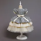 OA OEM Girls Cake Design Party Gown Kids Princess Fancy Dress Children Baby Girl Flower Applique Tutu