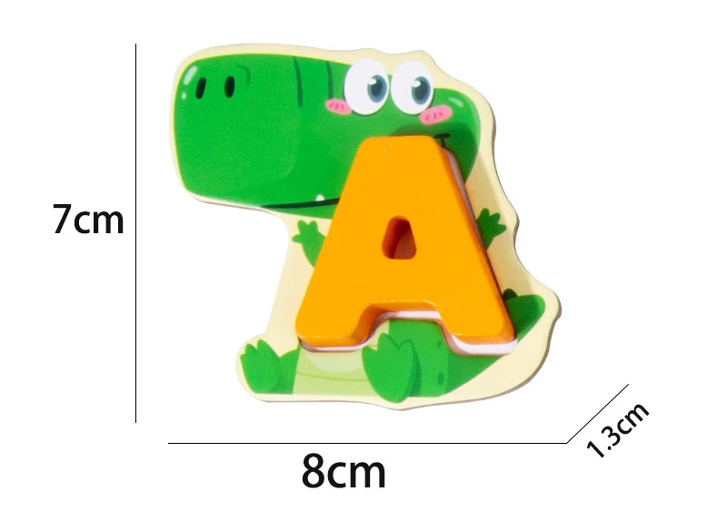 ABC 26PCS Huruf Kayu dan Blok Puzzle Pencocokan Hewan Mainan Anak Pendidikan Dini untuk 2 hingga 4 Tahun pabrik