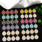 Metal Beads DIY 26 Letters Metal Pendants Round Capital Initial Zinc Alloy Spacer Beads For Jewelry Accessories
