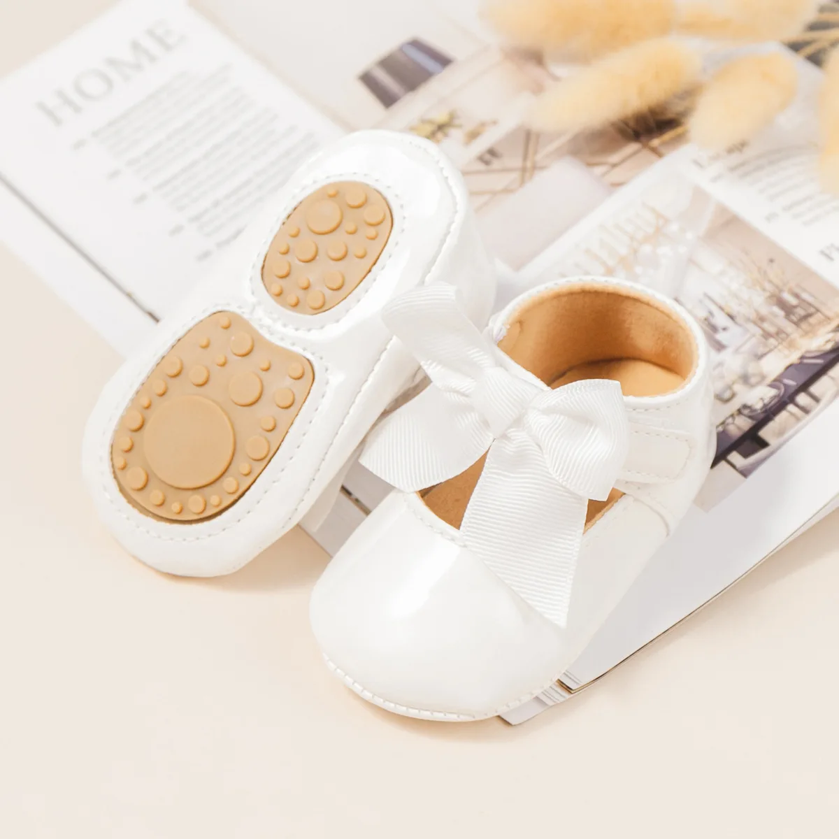 Fashion Spring&Autumn Baby Girl Lace Bow Design Princess Shoes With TPR Soled Baby Shoes details
