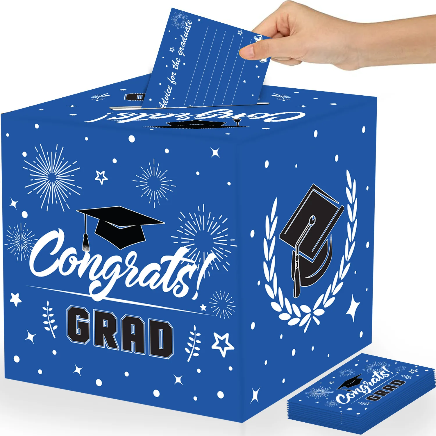 New graduation theme graduation party decoration props black gold Doctor hat ballot box suggestion box set