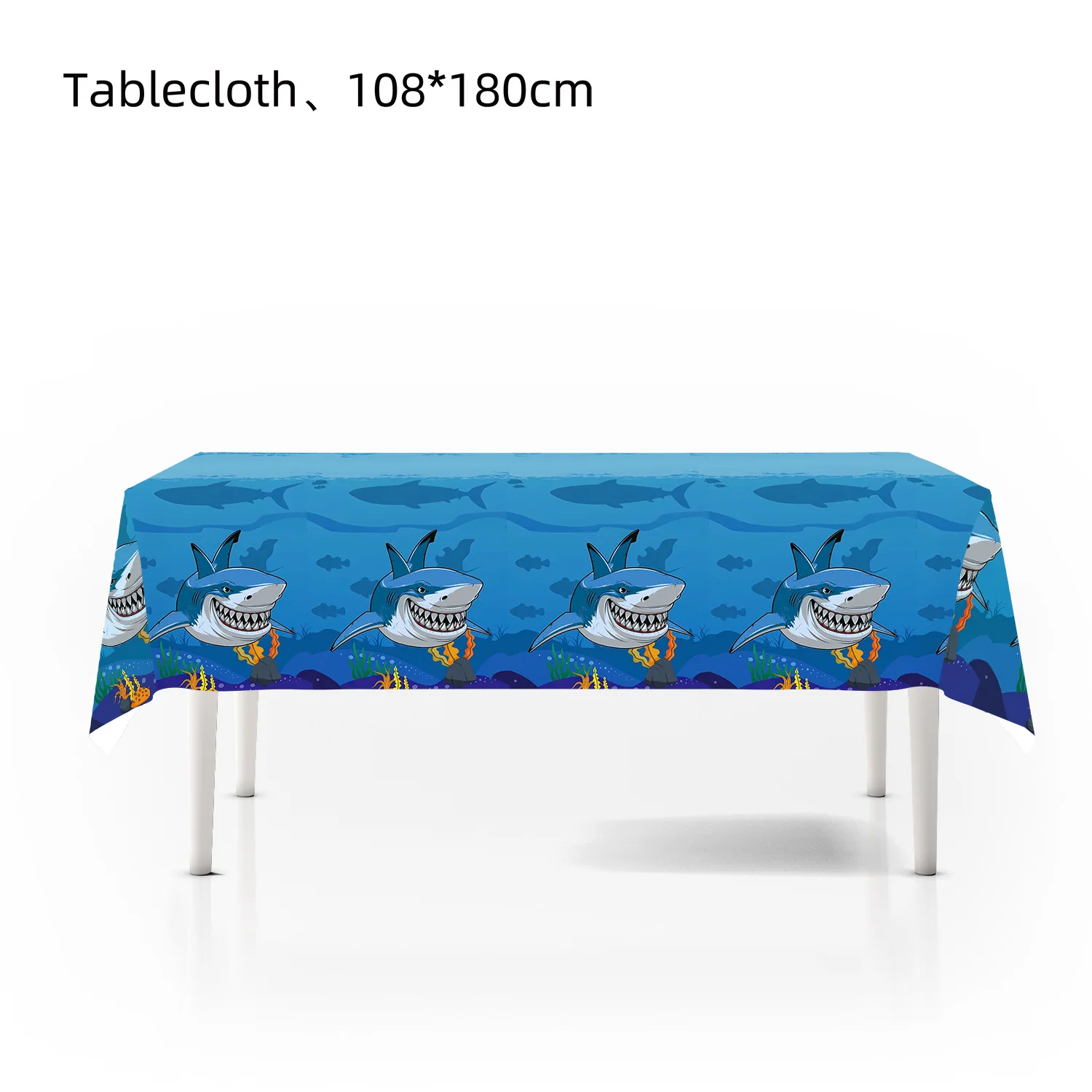 Blue Shark Theme Birthday Party Tableware Set Disposable Party Decorations Disposable Paper Plates And Cups