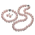 Shell Pearl Pearlpearl 8mm 10mm Multi Color Wholesale Price Chinese Round Sea Shell Pearl Necklace Set Jewelry For Women