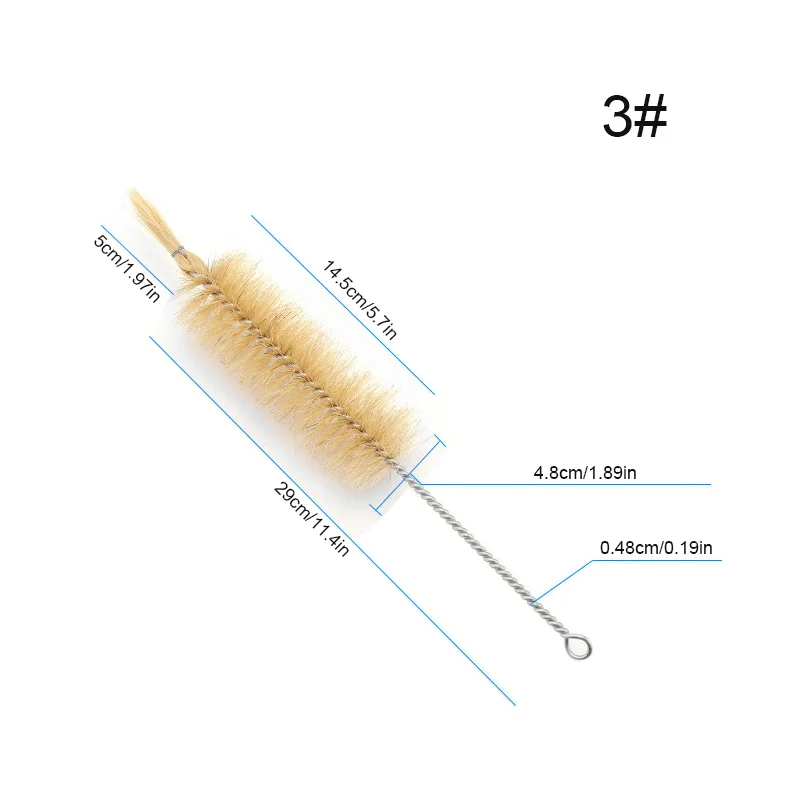 High Quality Pig Bristles And Horsehair Pipe Tube Sprial Cleaning Brush Bottle Washing Brush