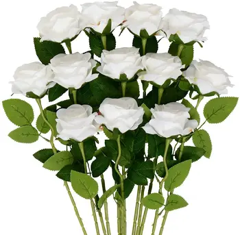 Hot selling silk single stem flower artificial roses for Wedding Bridal Shower