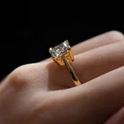 Gold Rings Diamond Ring Gold 14K Gold Moissanite Rings Princess Cut Moissanite Diamond Women Wedding Ring