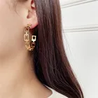 Earrings Star Style Wholesale Stainless Steel Plated Gold Big Hoop Jewelry Cc Earrings Women