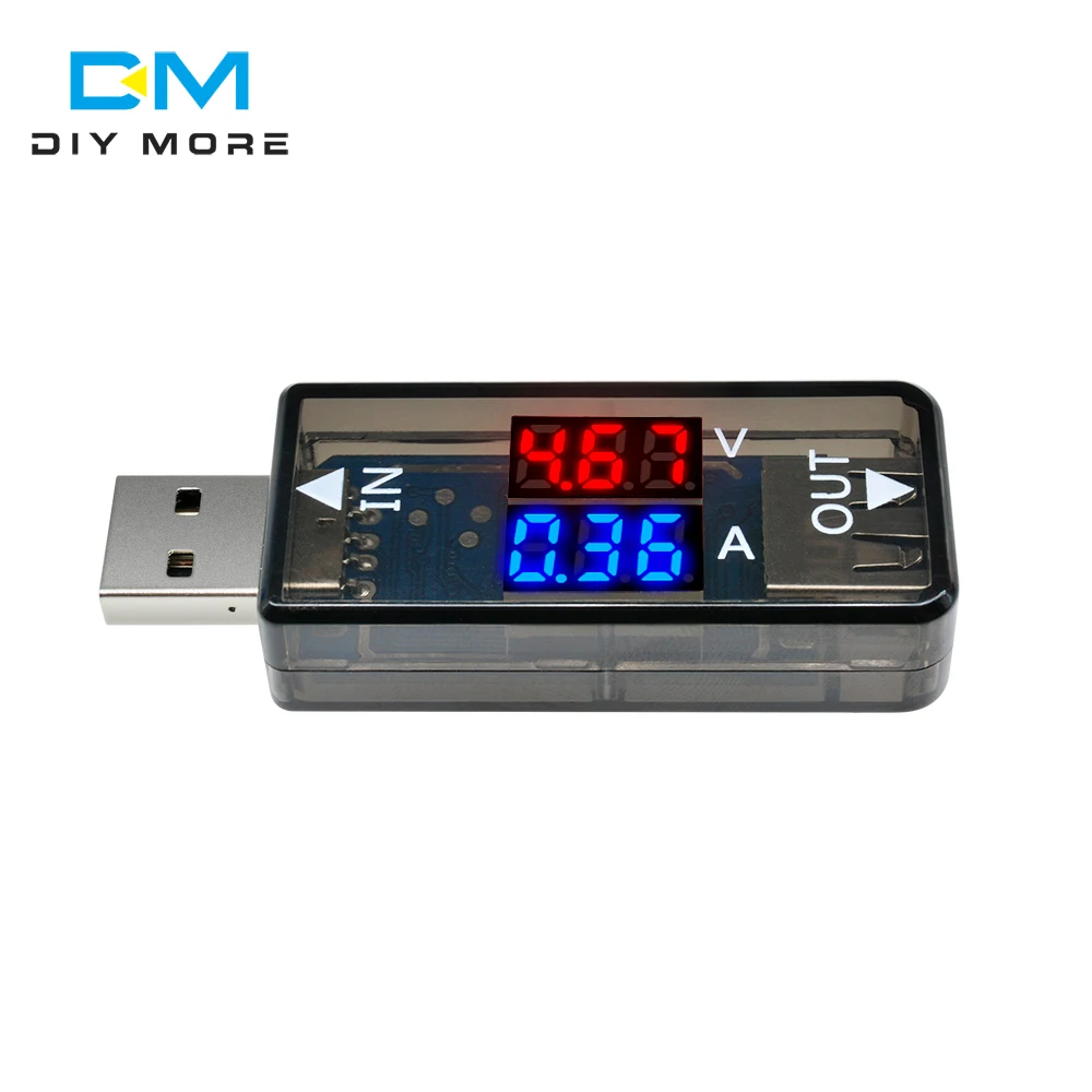 Digital Dual LED 5V USB Tester Current Voltage Voltmeter Power Detector Ammeter 