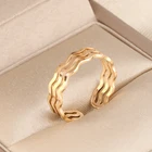 Gold Cz Ring OEM Gold Filled Plated Stainless Steel Cz Ring Multi Ring Wave