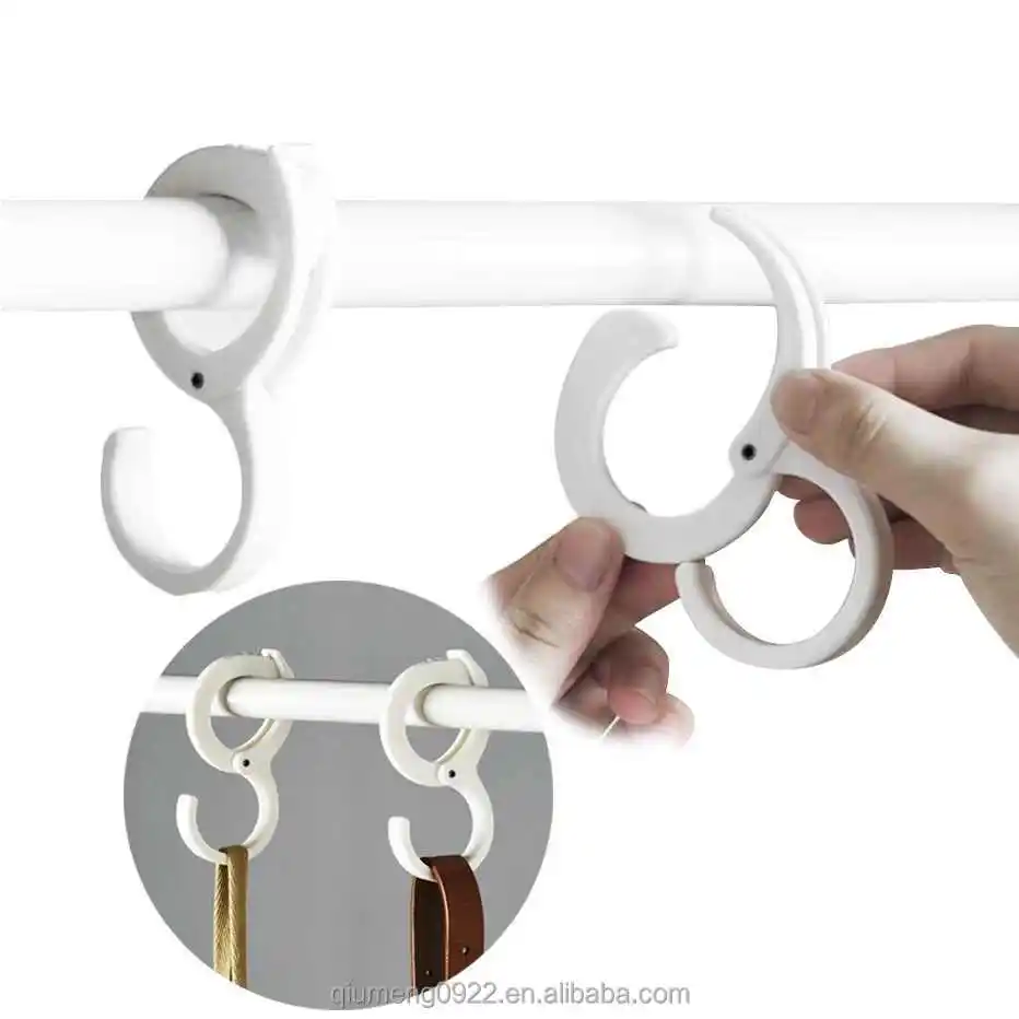 Hooks Adjustable Clothes Bag Key Clasp Holder Plastic S-Shaped Hooks Multipurpose Kitchen Bathroom Hanging Buckle