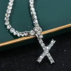 Pendant Fashion Diamond Letter Necklace Newest Women Jewelry Initial Letter Rhinestone Pendant Necklace