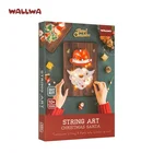 Craft Art Wallwa Amazon Top Seller Handmade Wooden Craft Led Light Diy String Art Kit Christmans Gift