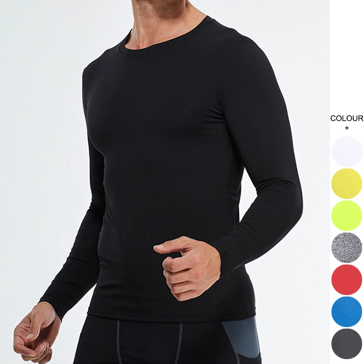 OEM Logo Quick Dry Running T Shirts Training Active Fitness Long Sleeves Breathable Sportswear Gym T Shirt For Men OEM Logo