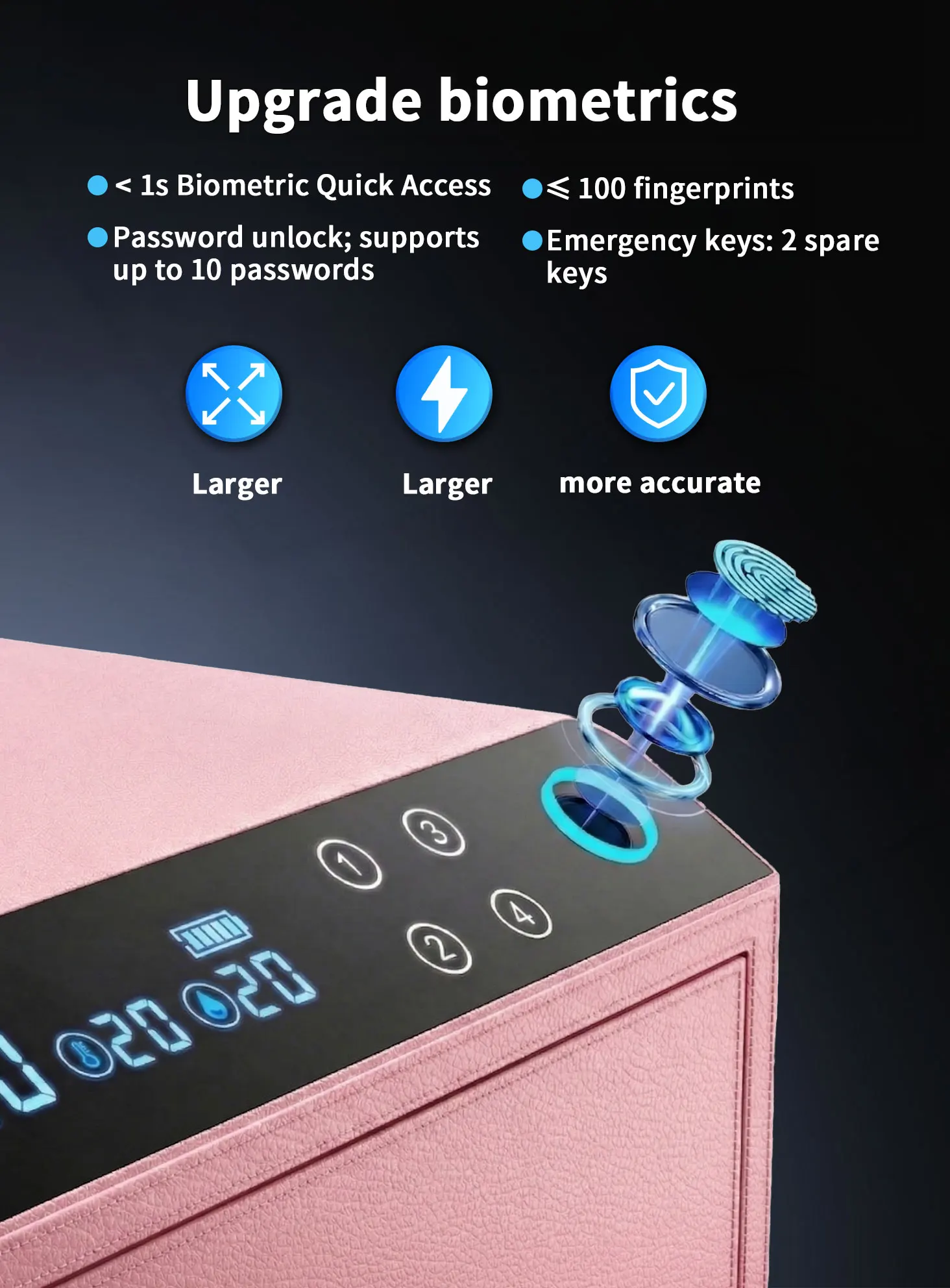 product ceqsafe smart durable steel coffre fort secret hidden compartment stash storage security cash safe box with fingerprint lock-6