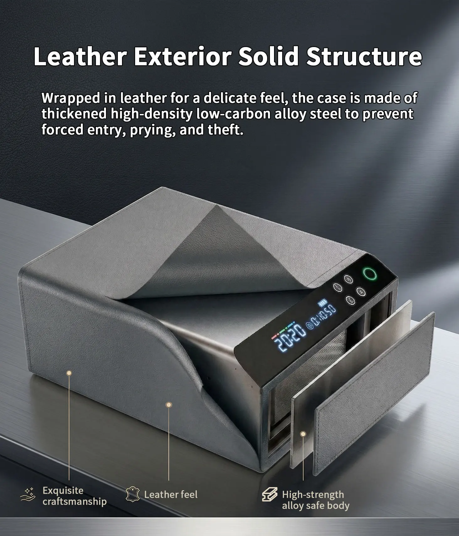 dr 1271 ft ceqsafe smart wholesale home automatic luxury leather bluetooth drawer black watches safe watch winder box-8