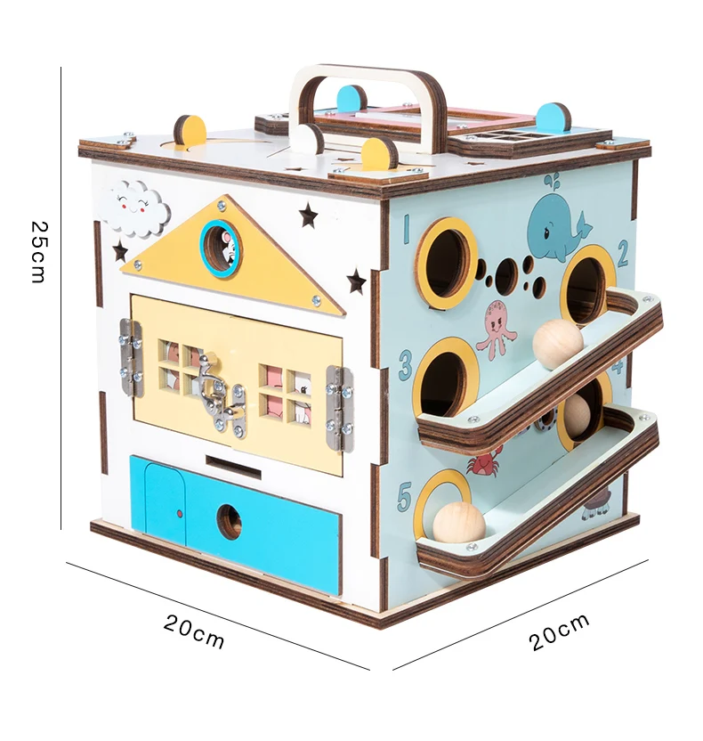 Activité d'éducation précoce multifonctionnelle pour enfants, jouet sensoriel, boîte occupée en bois montessori, planche occupée pour enfants, fournisseur