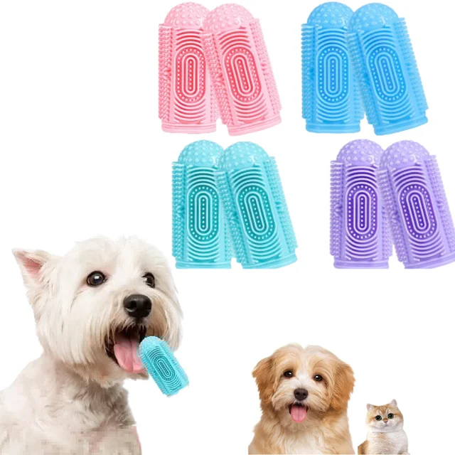 Factory wholesale Oral cleaning toothbrush Dog care Dog and cat toothbrush Silicone finger toothbrush
