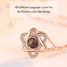 925 Silver 6 Pointed Star Nano Project Engraved 100 Different Languages I Love You Necklace