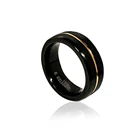 Ring Men High Quality Black And Gold-Color Tungsten Ring For Men Jewelry 8MM Black Tungsten Carbide Ring