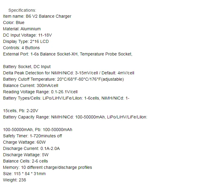 B6 V2 AC DC Dual Battery Charger Professional LiPo Battery Balance Charger Discharger manufacture