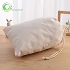 Heavy Duty Small Beige Canvas Drawstring Bag For Coin