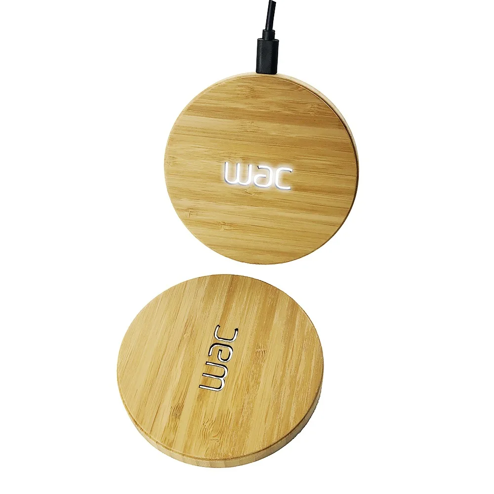 Trending Products New Arrivals Bamboo Wireless Charger Light Up