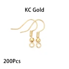 Earring Wires 200pcs/lot Gold Cheap Iron Ear Hook Clasp Ear Bead Charms Earring Hooks Wires China Supplier